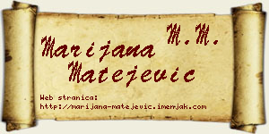 Marijana Matejević vizit kartica